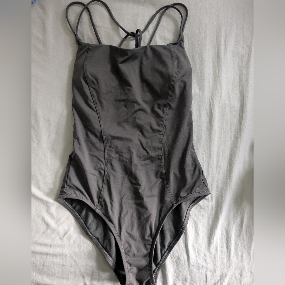 Athleta Charcoal One-Piece Swimsuit